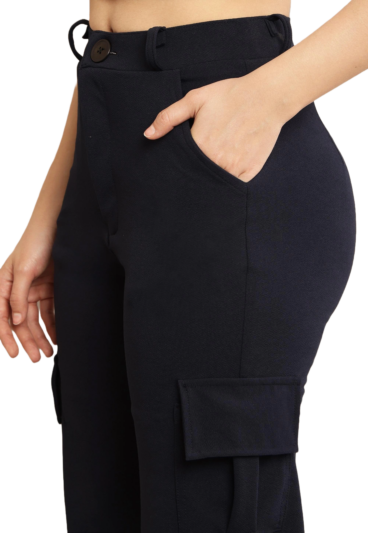 BB Collection Women's High-Rise Multi Color Cargo Pants Comfy & Stylish Utility Wear Size 26 to 32