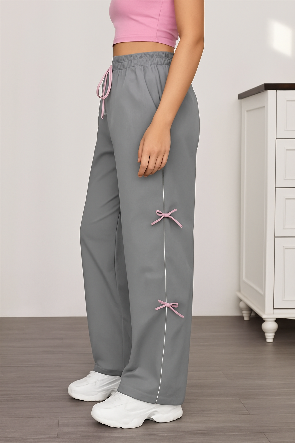 Women's NS Trousers Pocket Ribin Elastic Drawstring Waist