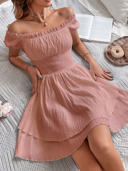Dress Off-Shoulder Smocked Mini Dress
