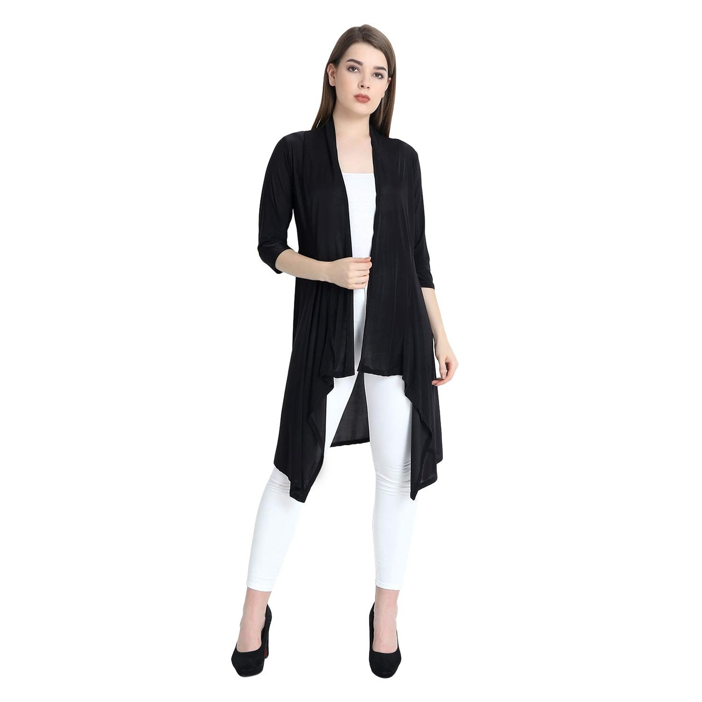 Stylish Black Longline Shrug