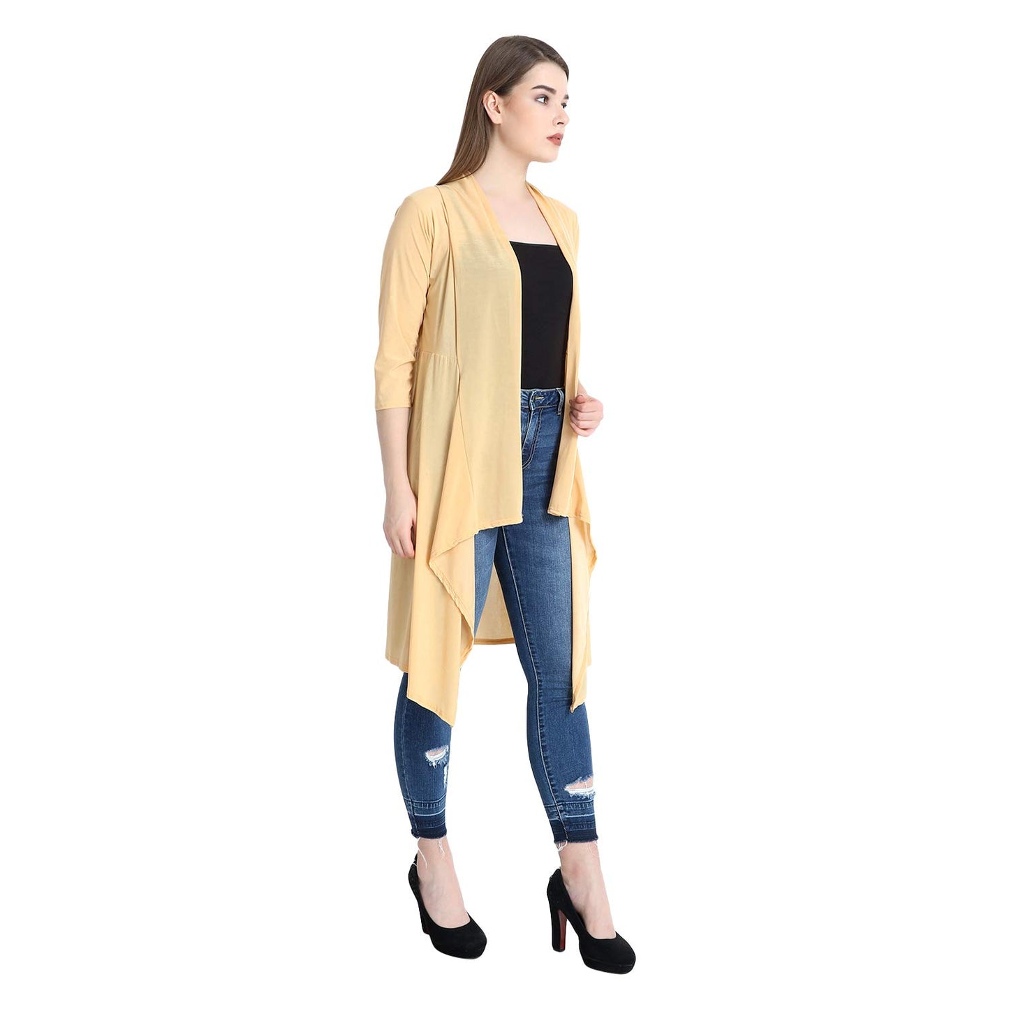 Stylish Black Longline Shrug