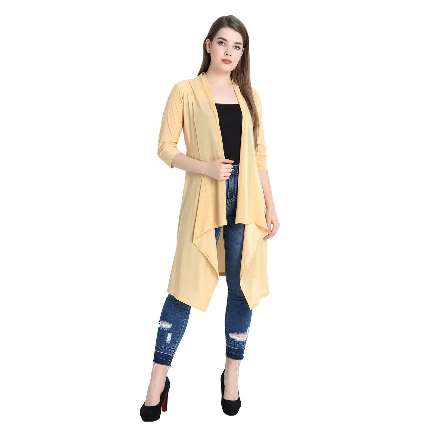 Stylish Black Longline Shrug