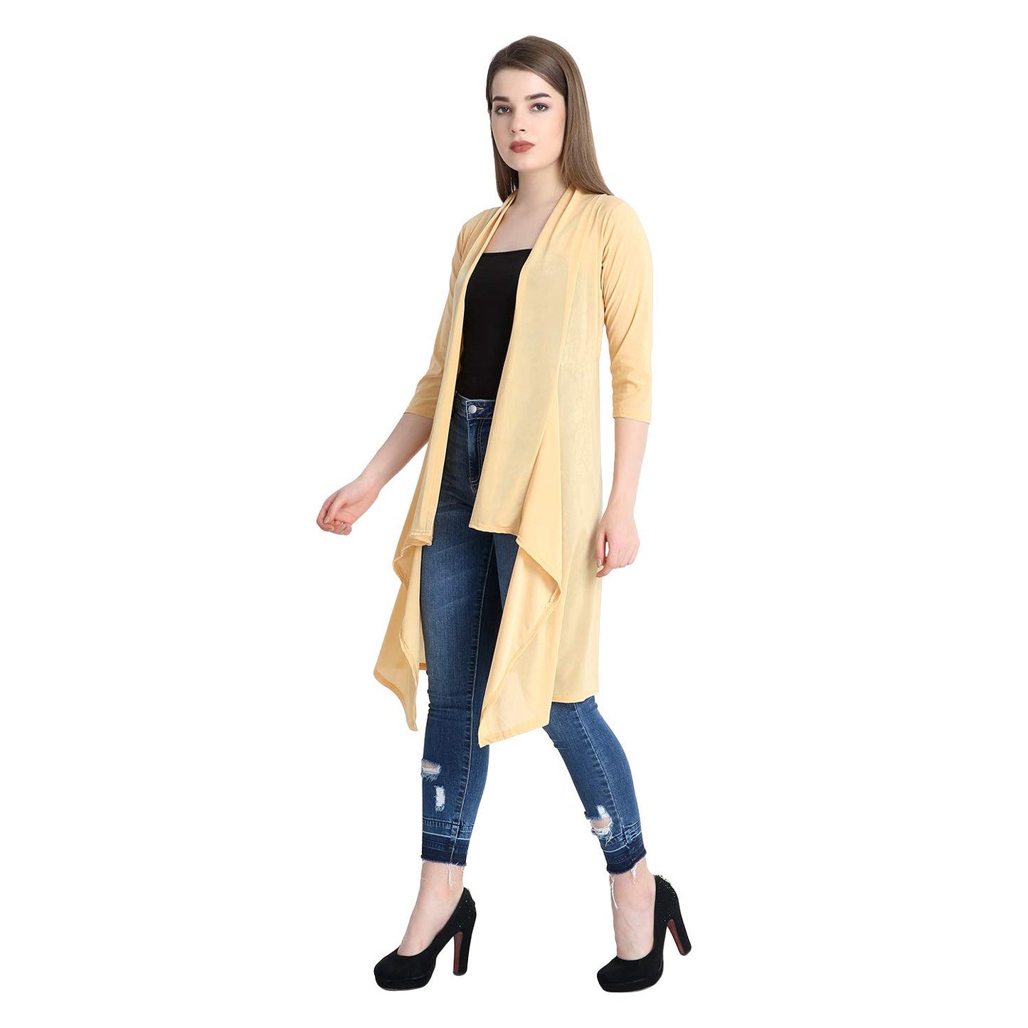 Stylish Black Longline Shrug