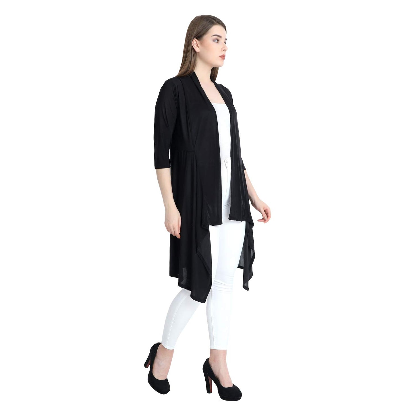 Stylish Black Longline Shrug