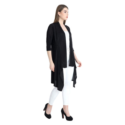 Stylish Black Longline Shrug