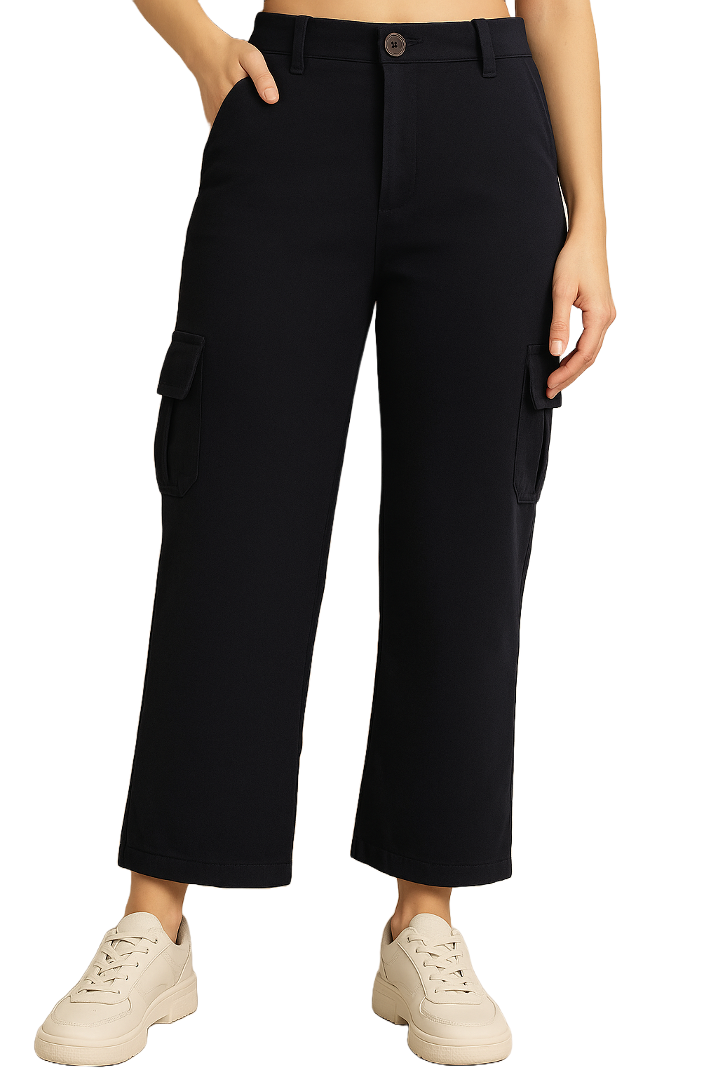 BB Collection Women's High-Rise Multi Color Cargo Pants Comfy & Stylish Utility Wear Size 26 to 32