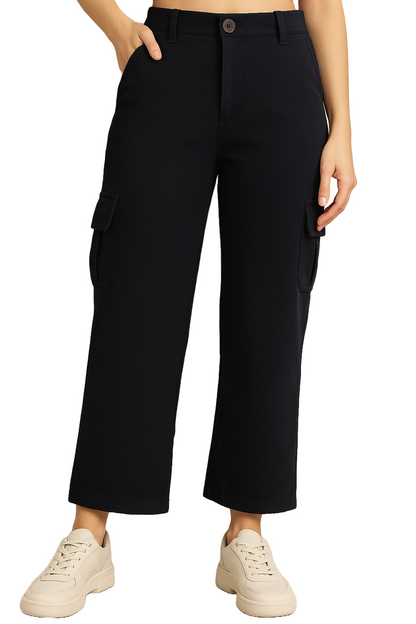 BB Collection Women's High-Rise Multi Color Cargo Pants Comfy & Stylish Utility Wear Size 26 to 32