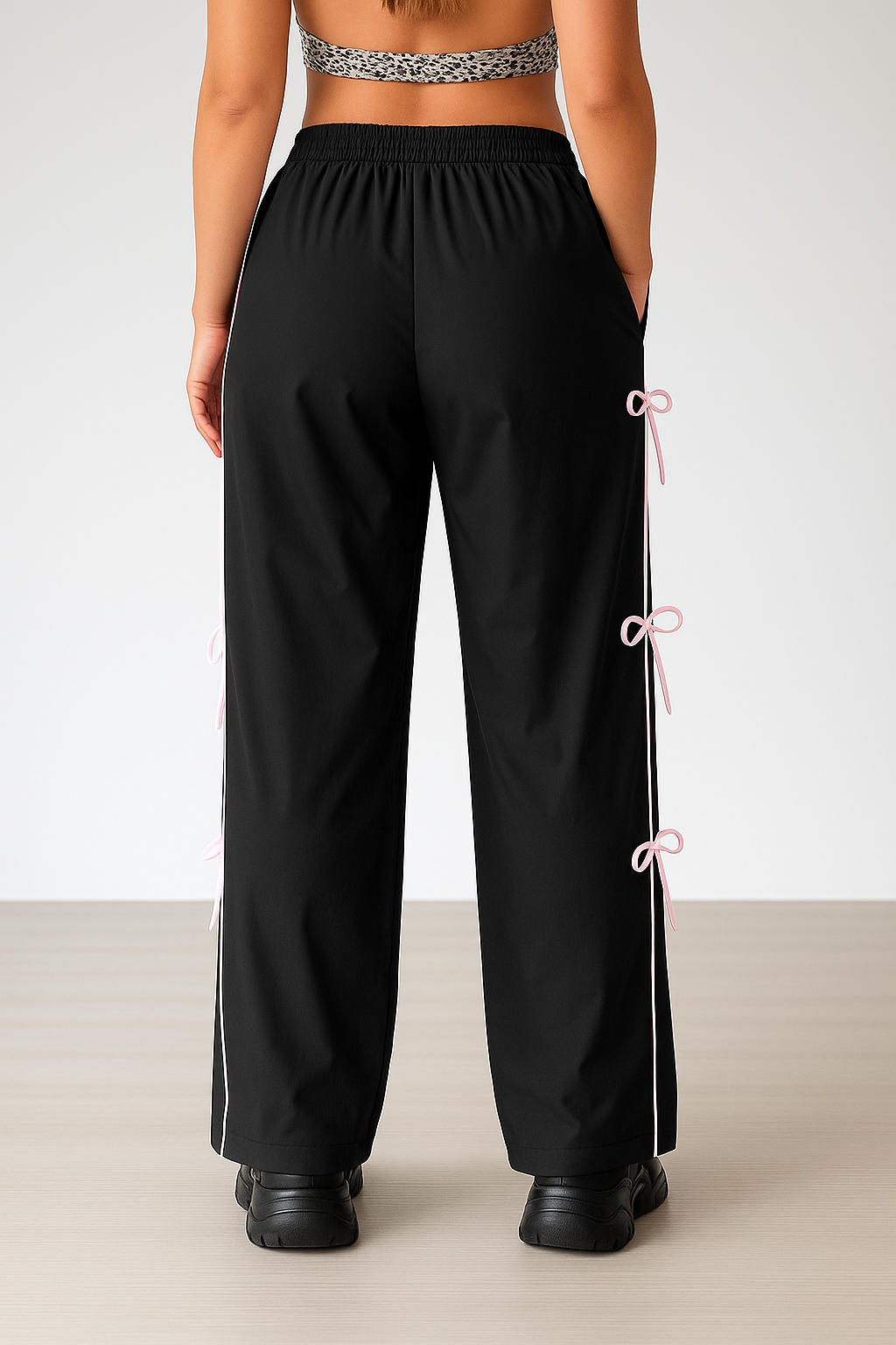 Women's NS Trousers Pocket Ribin Elastic Drawstring Waist