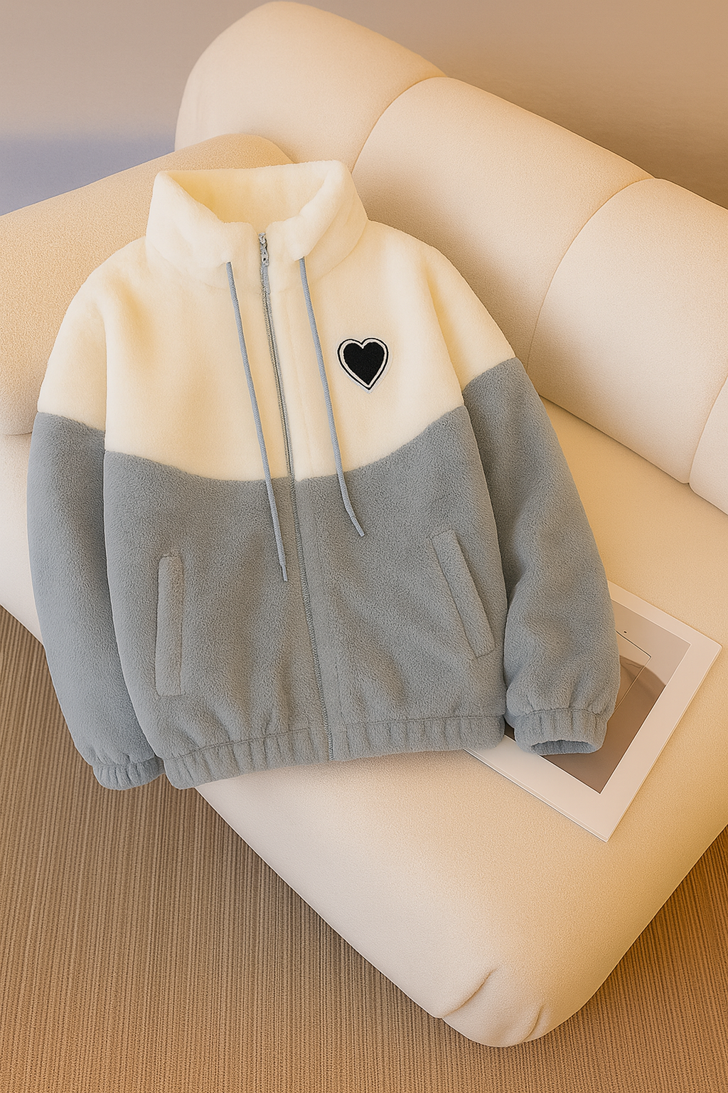 BB Collection Cozy Two-Tone Fleece Jacket