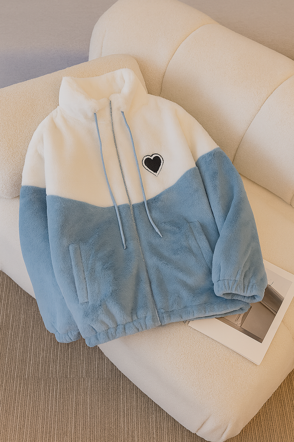 BB Collection Cozy Two-Tone Fleece Jacket