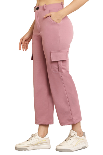 BB Collection Women's High-Rise Multi Color Cargo Pants Comfy & Stylish Utility Wear Size 26 to 32