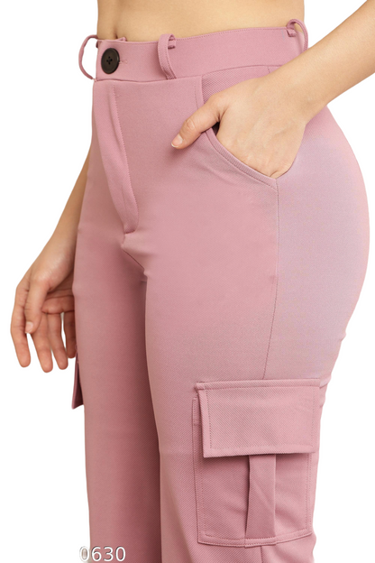 BB Collection Women's High-Rise Multi Color Cargo Pants Comfy & Stylish Utility Wear Size 26 to 32