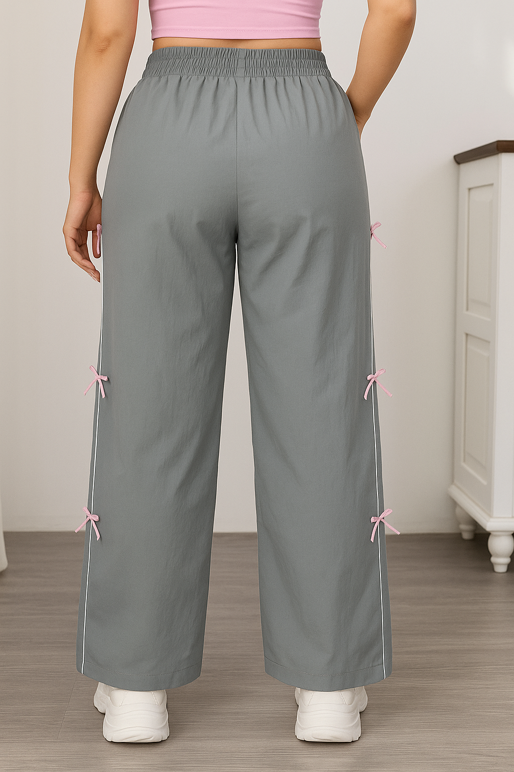 Women's NS Trousers Pocket Ribin Elastic Drawstring Waist