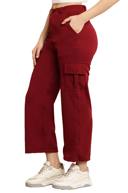 BB Collection Women's High-Rise Multi Color Cargo Pants Comfy & Stylish Utility Wear Size 26 to 32