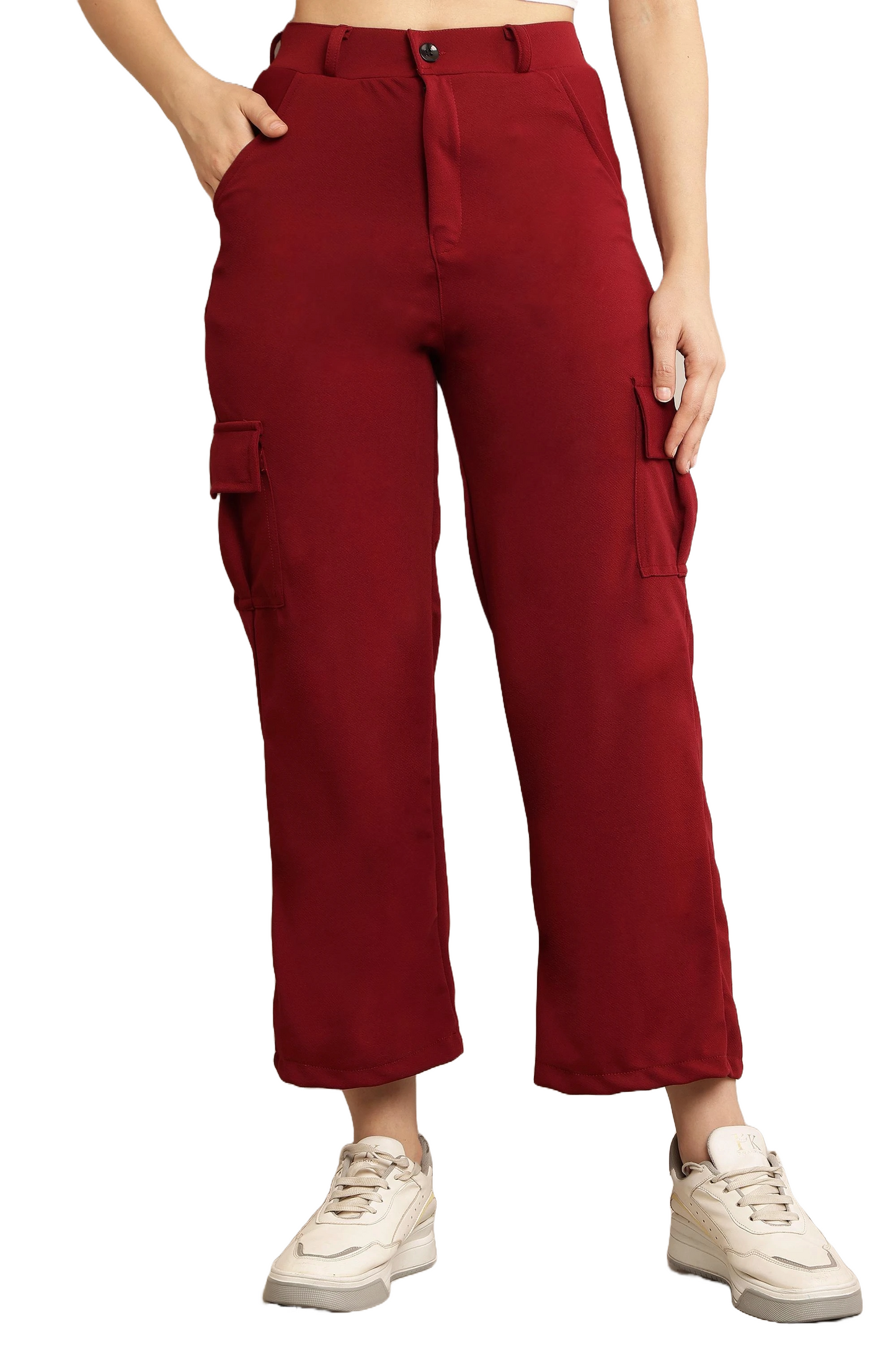 BB Collection Women's High-Rise Multi Color Cargo Pants Comfy & Stylish Utility Wear Size 26 to 32