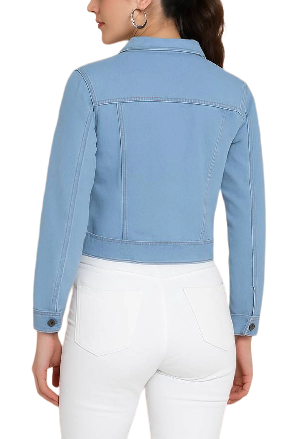 Full Sleeve Solid Women Denim Jacket