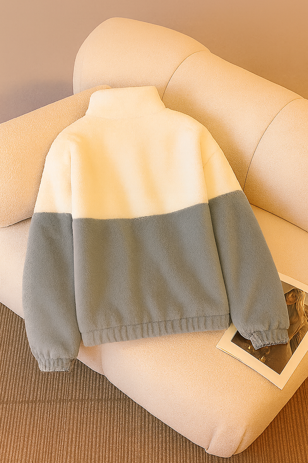 BB Collection Cozy Two-Tone Fleece Jacket