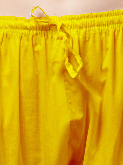 Women's Pleated Patiala Pants, Cotton, Drawstring Waist, Full Length, Regular Fit