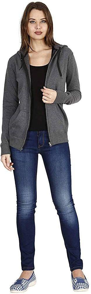 Women Self Design Fleece Jacket