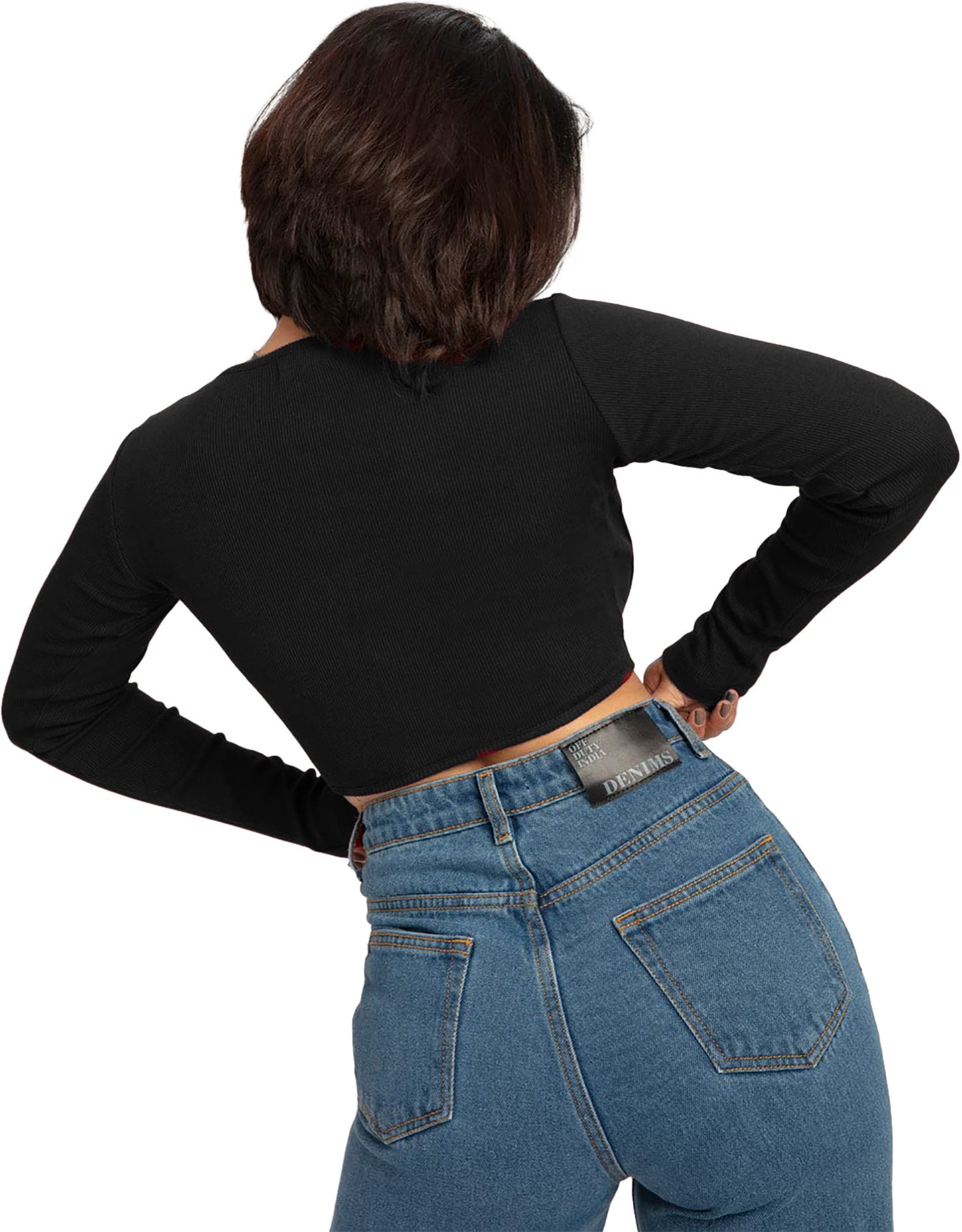 Women's Ribbed Corset Curved Hem Tops