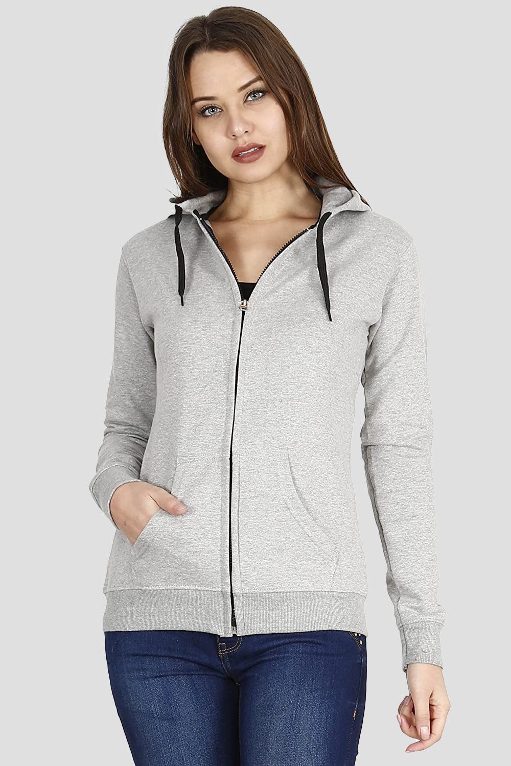 Women Self Design Fleece Jacket