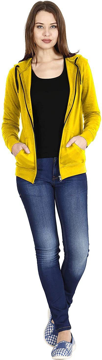 Women Self Design Fleece Jacket