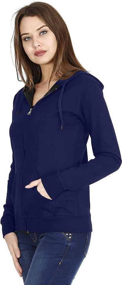 Women Self Design Fleece Jacket