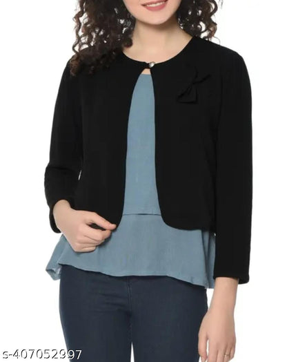 Cropped Shrug Style Jacket Tops