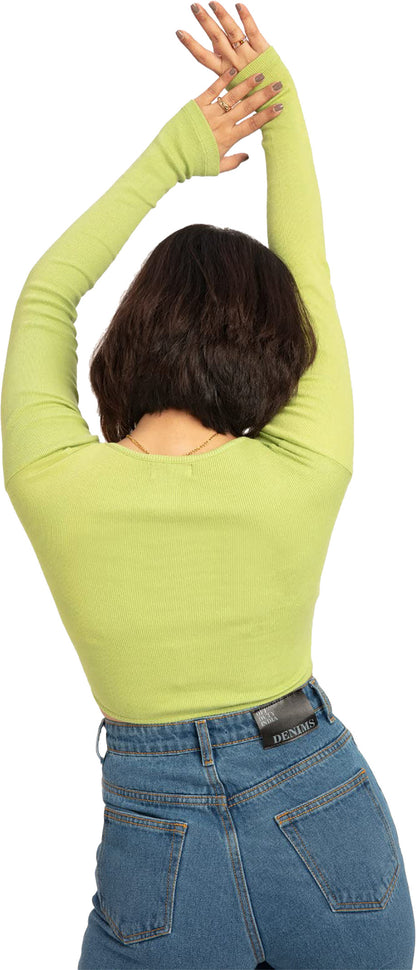 Women's Ribbed Corset Curved Hem Tops