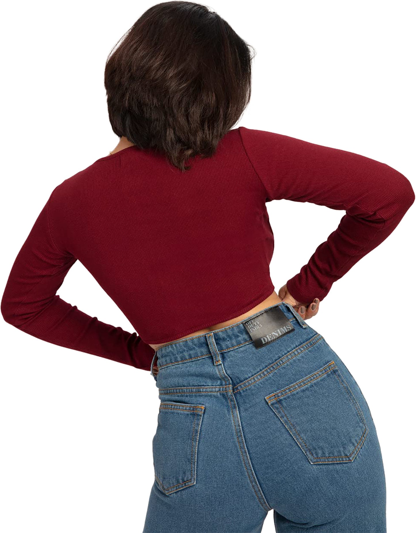 Women's Ribbed Corset Curved Hem Tops