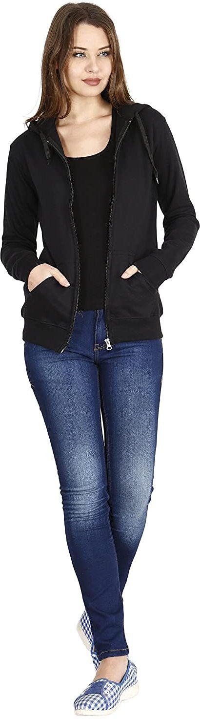 Women Self Design Fleece Jacket