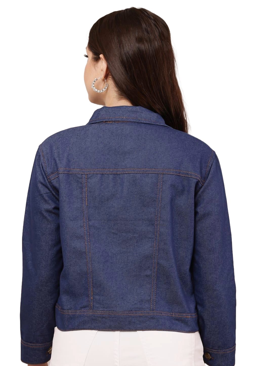 Women's Button-Down Crop Denim Jacket