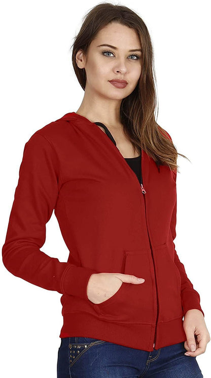 Women Self Design Fleece Jacket